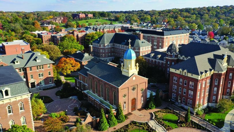 Aerial shot of the University of Dayton campus. FILE