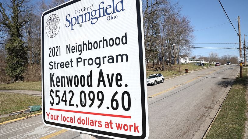 The neighborhood around Kenwood Avenue is scheduled for street resurfacing by the City of Springfield. BILL LACKEY/STAFF