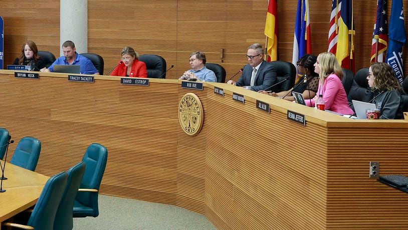 The Springfield City Commission during a special meeting Monday, August 5, 2024. BILL LACKEY/STAFF