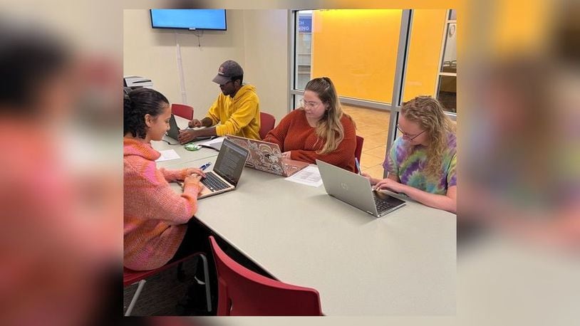 Wittenberg University sociology majors are gaining valuable experience through an internship with the Clark County Department of Reentry. From left to right: Kirstin Hawkins-White, Joshua Tarrance, Brynn Cunningham and Kaleigh Dulin. Contributed