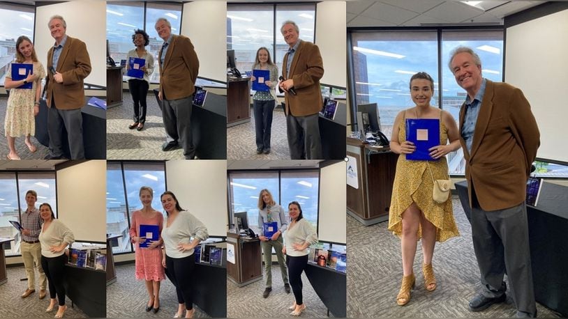 The Clark State College Creative Writer’s Club has announced the winners of the 2023-24 Voices of the Valley Poetry Contest and third annual essay contest. They are: Lanie Freeman (top left), Jade Campbell (not pictured), Sachea Pettigrew (top middle), Michaela Finney (top right), Evan Doolittle (bottom left), Anastasiya Jex (bottom middle), Braeden Clark (bottom right) and Mikala Ridder (right).