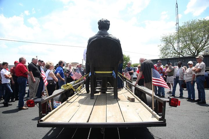 PHOTOS: 1,700 pound Abraham Lincoln catches a ride from Urbana to Dayton