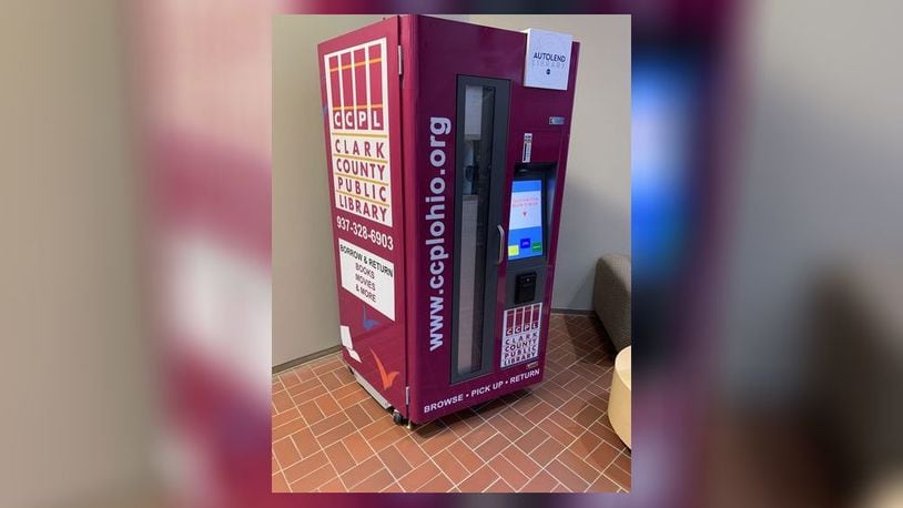 The Clark County Public Library partnered with Wittenberg University to have a book vending machine in the Thomas Library that holds books, music, movies and video games. Contributed