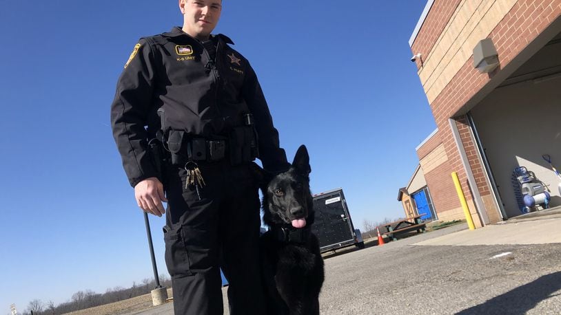 Logan County Sheriff’s Deputy Cole Piatt and his K9 Thor. Jenna Lawson/Staff