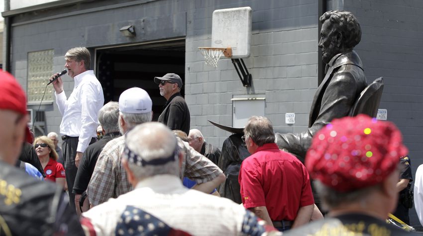 PHOTOS: 1,700 pound Abraham Lincoln catches a ride from Urbana to Dayton