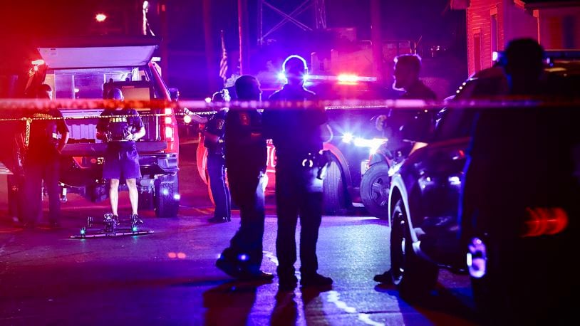 Police responded to a triple-shooting on York Street near Kenton Street in Springfield late on Saturday night, August 3, 2024. MARSHALL GORBY\STAFF