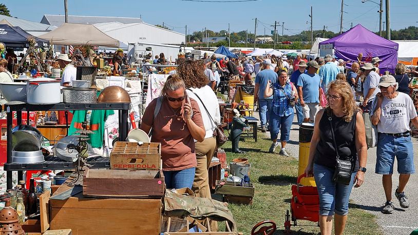 The Springfield Antique Show & Flea Market Extravaganza at the Clark County Fairgrounds Friday, Sept. 15, 2023. The Extravaganza runs through Sunday from 8:00 a.m. - 6:00pm and features over 2000 antique, vintage and flea market dealers. BILL LACKEY/STAFF