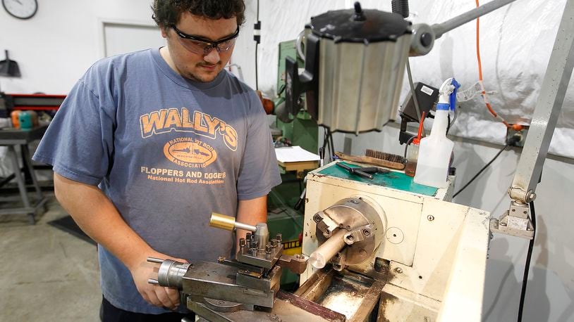 David Wolfcomer works on project in the OIC job training class Wednesday. Bill Lackey/Staff