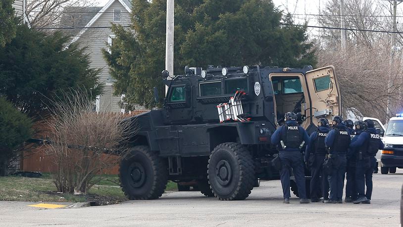 The Springfield Police Division SWAT team was called out to a house at the intersection of West Southern Avenue and Southgate Avenue Wednesday morning, March 8, 2023. BILL LACKEY/STAFF