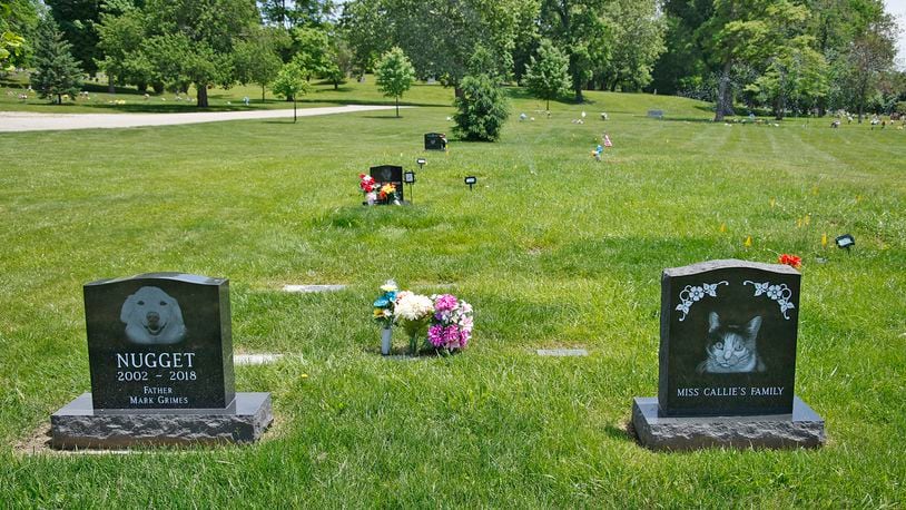 The pet burial section at Ferncliff Cemetery and Arboretum Thursday, May 23, 2024. BILL LACKEY/STAFF