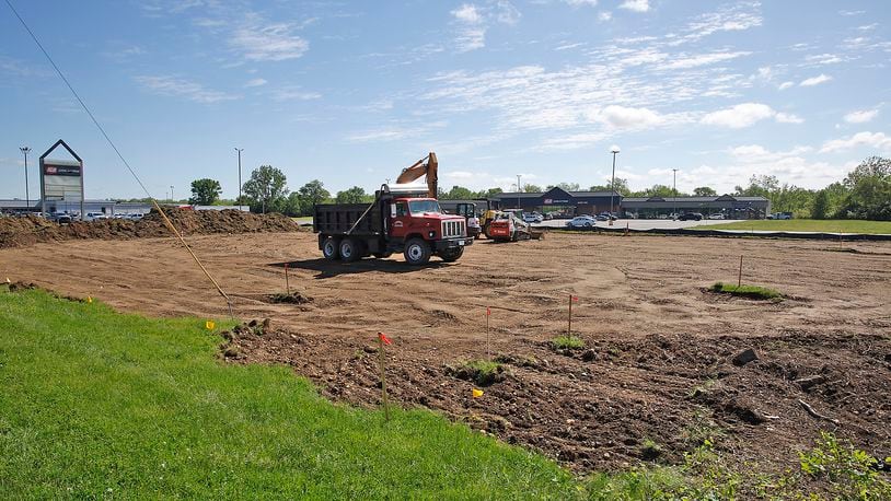 Ground was recently broken for the McDonald's restaurant in front of the New Carlisle IGA store Friday, May 10, 2024. BILL LACKEY/STAFF