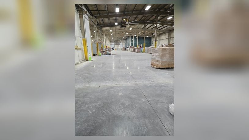 The Second Harvest Food Bank moved to a temporary location for three months while they did renovations to the current warehouse. Here is the completed floors. Contributed/Photo by Jennifer Brunner