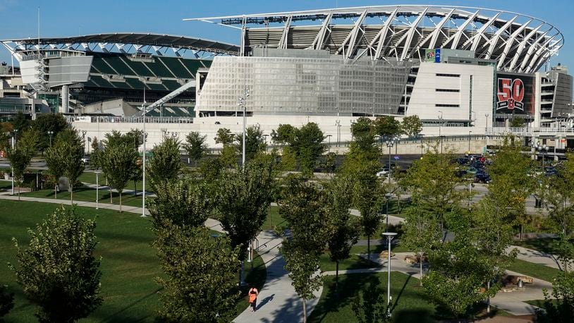 Hamilton County has confirmed the Cincinnati Bengals are exploring a potential naming rights deal for Paul Brown Stadium. (AP Photo/John Minchillo, File)