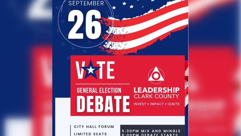 Leadership Clark County will hold a debate Sept. 26 at the City Hall Forum in Springfield. CONTRIBUTED