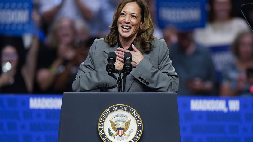 FILE - Democratic presidential nominee Vice President Kamala Harris speaks at a campaign event Sept. 20, 2024, in Madison, Wis. (AP Photo/Morry Gash)