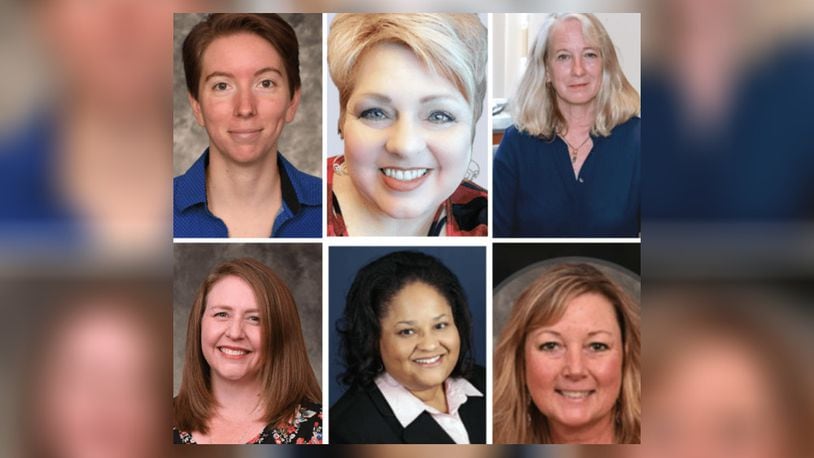 Six Wittenberg University employees will be honored as Excellence Award recipients from the Strategic Ohio Council for Higher Education (SOCHE), including (left to right, top row) Stephanie Eveland Parrott, Cherie Rebar, Cynthia Richards, (left to right, bottom row) Carol Nickoson, Joi Garrett Scales and Michell Wilkeft. Contributed