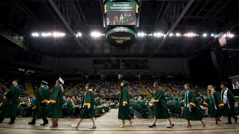 Wright State University students, families, faculty and staff celebrated the spring graduation ceremony at the Nutter Center, Saturday, April 27, 2024.

ERIN PENCE PHOTOS / Wright State U.