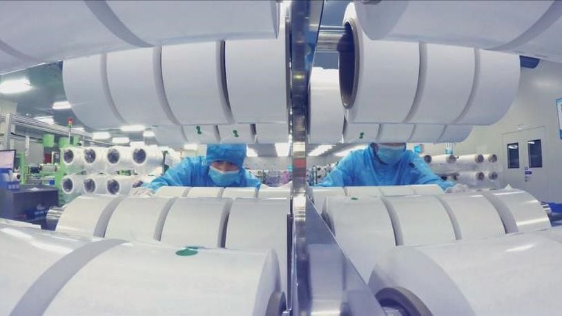 A photo from a SEMCORP Advanced Materials Group plant. The The Shanghai, China-based company makes separator film for lithium-ion batteries and is building a battery materials manufacturing plant in Sidney that is expected to employ about 1,200. Contributed