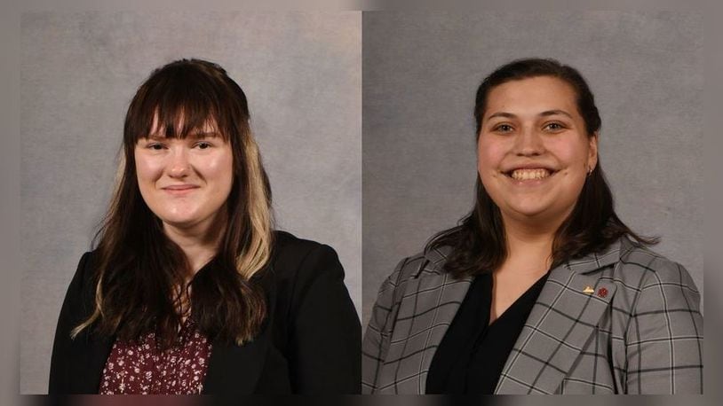 Hayley F. Milliron (left) and Allison R. Sanders (right), both of Springfield, have been named 2023 Distinguished Seniors at The Ohio State University College of Food, Agricultural, and Environmental Sciences (CFAES).