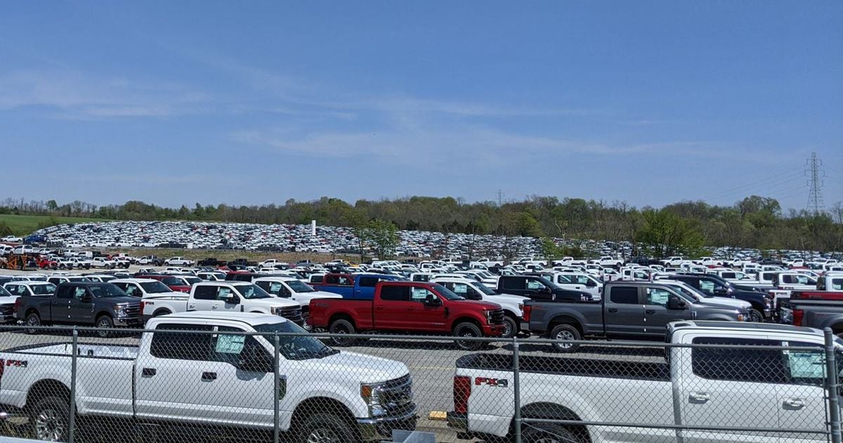 Thousands of new Ford pickups parked at Kentucky Speedway, can’t be sold