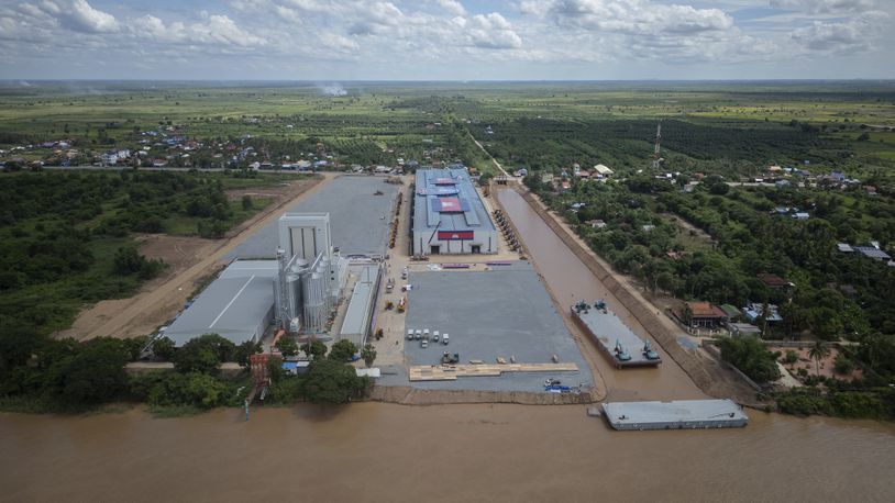 A view of the canal at Prek Takoe village eastern side of Phnom Penh, Cambodia, Tuesday, July 30, 2024. (AP Photo/Anton L. Delgado)