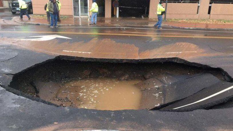 giant sinkhole in water