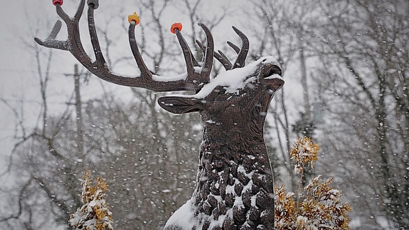 Snow falls early Feb. 16, 2021, in the Centerville area.