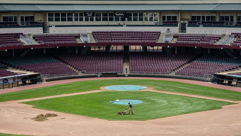 Centerfield Flats, located at 204 Sears St. in downtown Dayton across from Day Air Ballpark (formerly Fifth Third Field) started leasing apartments in Fall 2019. Stunning views of the ballpark and downtown highlight this addition to the Water Street District. The Club House features a community room and patio with two rows of ballpark seats so residents can watch Dragons games in 2021 without leaving the apartment complex. The Centerfield Flats project is a joint venture of Crawford Hoying and Woodard Development. For leasing information, visit www.centerfieldflats.com. TOM GILLIAM / CONTRIBUTING PHOTOGRAPHER