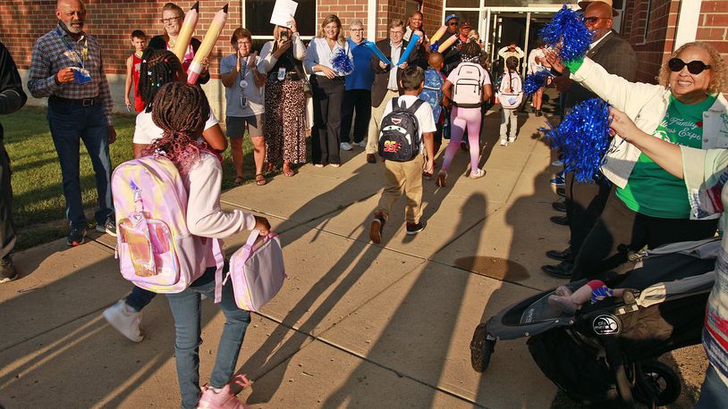 Fulton Elementary School held a "Fulton First Day Clap-In" with members of the community welcoming students for their first day of school Wednesday, August 14, 2024. 