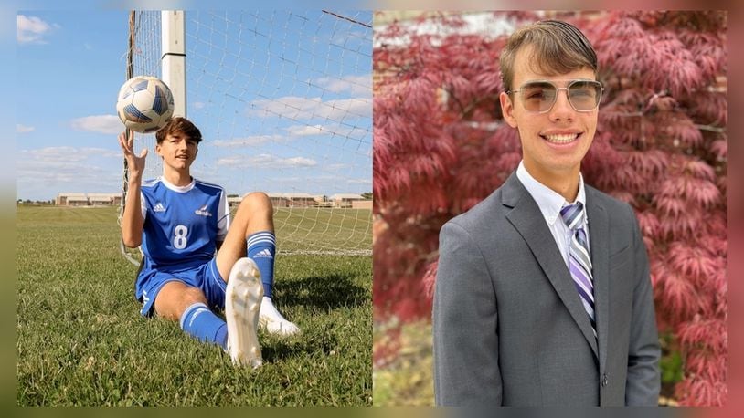 Carter Baugh (left) and Kyle Macy (right), seniors at Northwestern High School, are the local semifinalists of the 70th annual National Merit Scholarship Program.