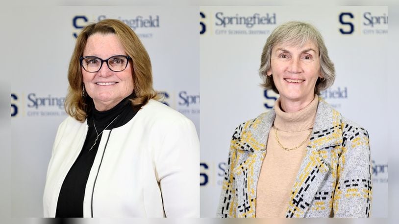 The Springfield City School District Board of Education has welcomed Peg Foley (right) as a new member and named Carol Dunlap (left) as the new president.