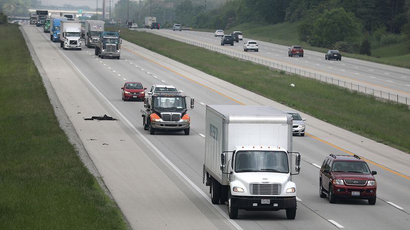 Traffic on Interstate 70 in Clark County Thursday, May 19, 2022. BILL LACKEY/STAFF