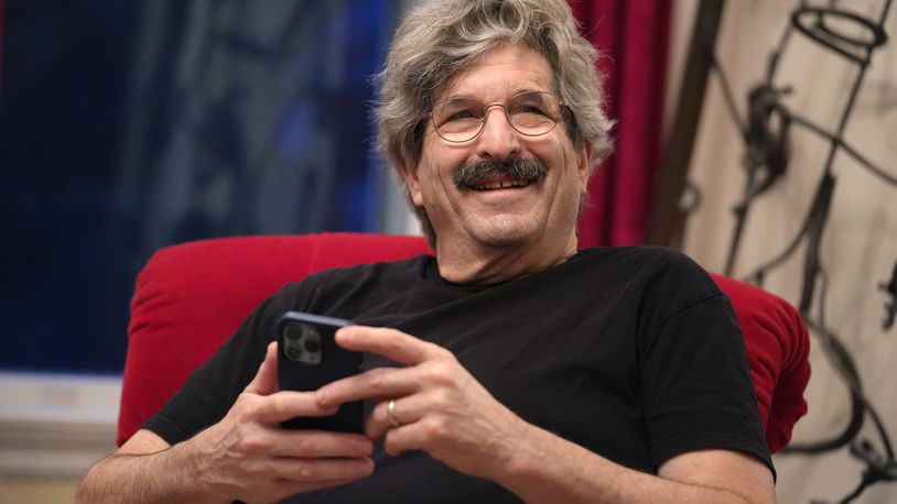 Gary Ruvkun, American molecular biologist, 2024 Nobel Prize winner in physiology or medicine, speaks with a reporter, Monday, Oct. 7, 2024, at his home, in Newton, Mass. (AP Photo/Steven Senne)