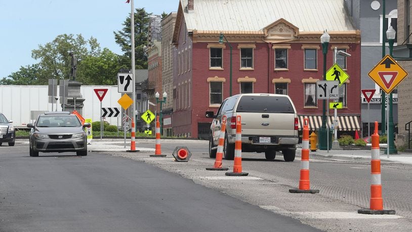 The completion date for the nearly $2 million dollar project to transform Urbana’s roundabout has been delayed. BILL LACKEY/STAFF