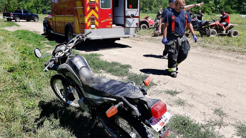 CareFlight was called to a ATV accident near South Tecumseh Road in Clark County Sunday, June 30, 2024. A lady riding a ATV was taken by CareFlight and a motorcycle rider was taken by a ground medic. MARSHALL GORBY\STAFF