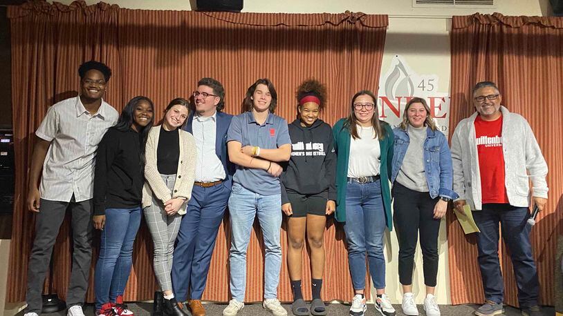 Eight students participated in Wittenberg University's Tiger Tank along with Professor Kevin Steidel (right). Contributed/Wittenberg University