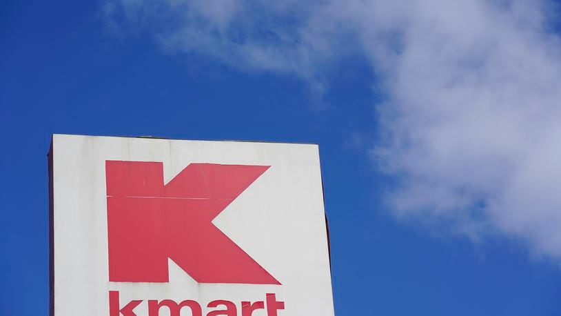 FILE - A large Kmart sign is displayed in front of a shopping plaza in Avenel, N.J., April 4, 2022. (AP Photo/Seth Wenig, File)