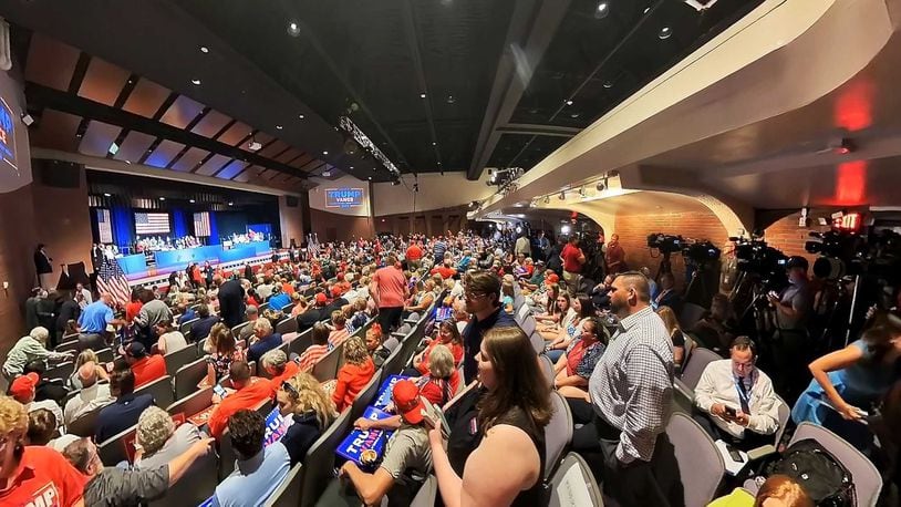 Scenes from the rally for vice-presidential candidate JD Vance at Middletown High School, Monday, July 22, 2024. NICK GRAHAM/STAFF