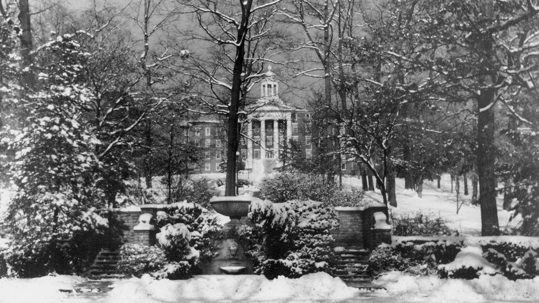 Old photos of Wittenberg University in snow  Springfield, OH