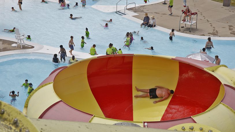 Swimmers cool off in the water at Splash Zone water park Tuesday, June 18, 2024. BILL LACKEY/STAFF