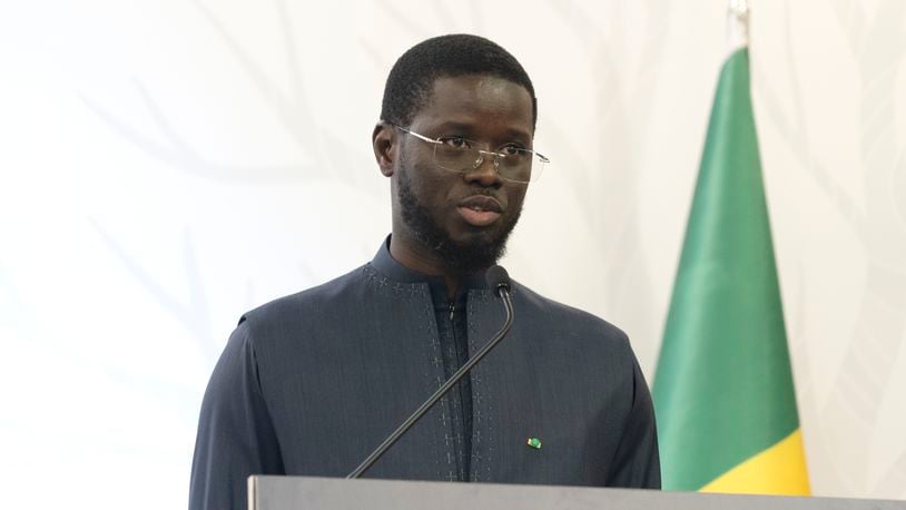 FILE - Senegal's President Bassirou Diomaye Faye attends a press conference in Dakar, Senegal, Aug. 29, 2024. (AP Photo/Annie Risemberg, File)