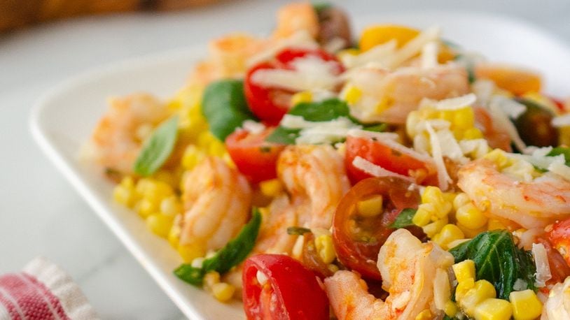 Shrimp and Corn Salad. VIRGINIA WILLIS CULINARY ENTERPRISES INC.