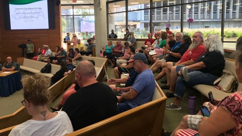 There was a protest critical of Springfield City Commission on Tuesday, Aug. 27, 2024, outside the group's meeting. CONTRIBUTED PHOTO / VICKY FORREST