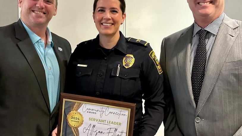 Springfield Police Division Chief Allison Elliott received the servant leader award at Leadership Clark County's inaugural Community Connection Breakfast. CONTRIBUTED