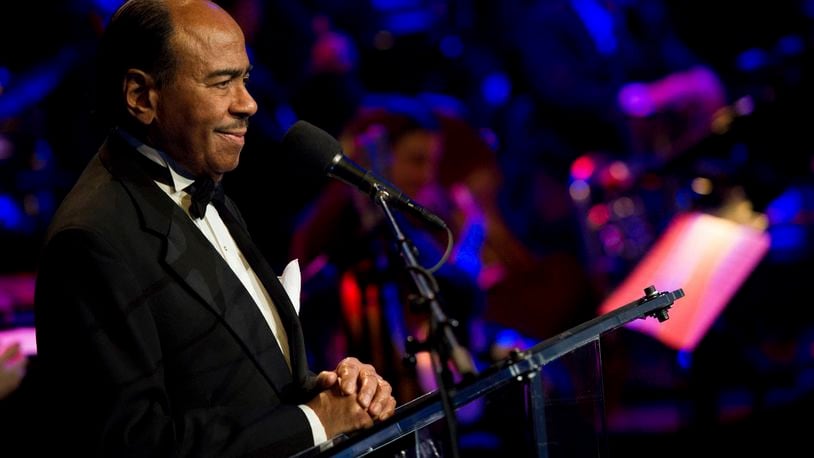 FILE - Benny Golson speaks at the National Endowment for the Arts Jazz Master Awards Ceremony and Concert held in New York, Jan. 11, 2011. (AP Photo/Charles Sykes, file)