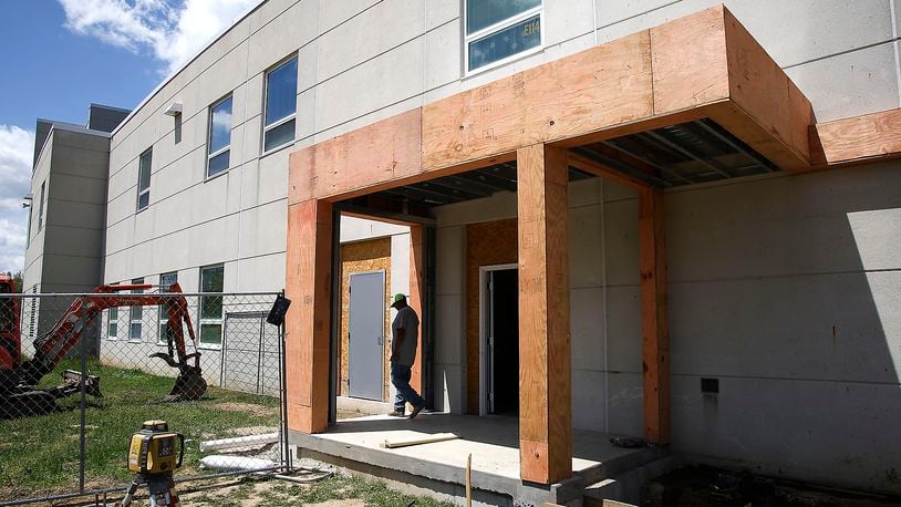 The new entrance to the health center at Springfield High School Wednesday, May 8, 2024. BILL LACKEY/STAFF