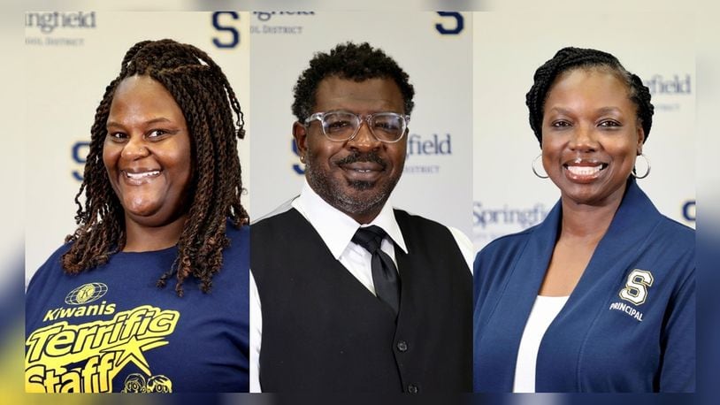 The Springfield City School District has welcomed three new elementary school principals (from left to right): Krystal Cole at Kenwood Elementary School, Brentt Hogan at Hayward Middle School and Shawnkeida Whitlow at Lagonda Elementary School. Contributed