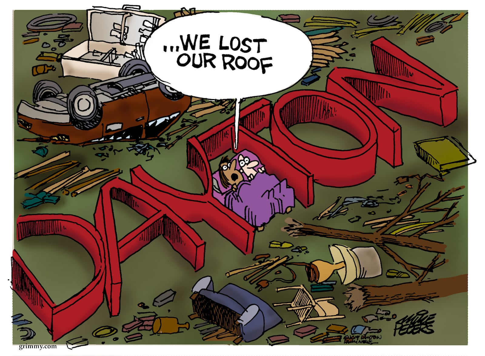 Mike Peters editorial cartoon after the Dayton tornadoes (May 28, 2019)