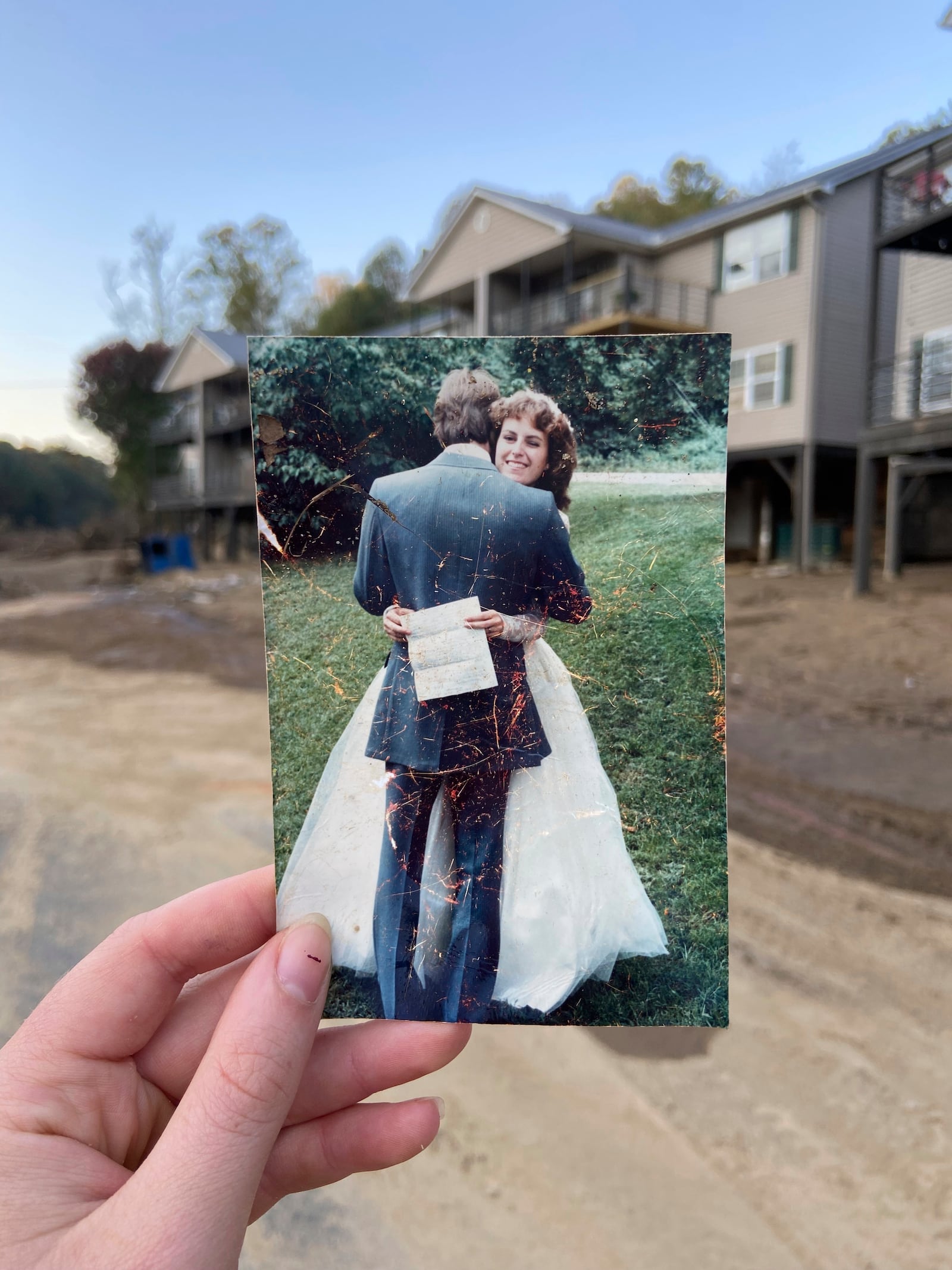 A photo found near Asheville, N.C., after Hurricane Helene. (Taylor Schenker via AP)