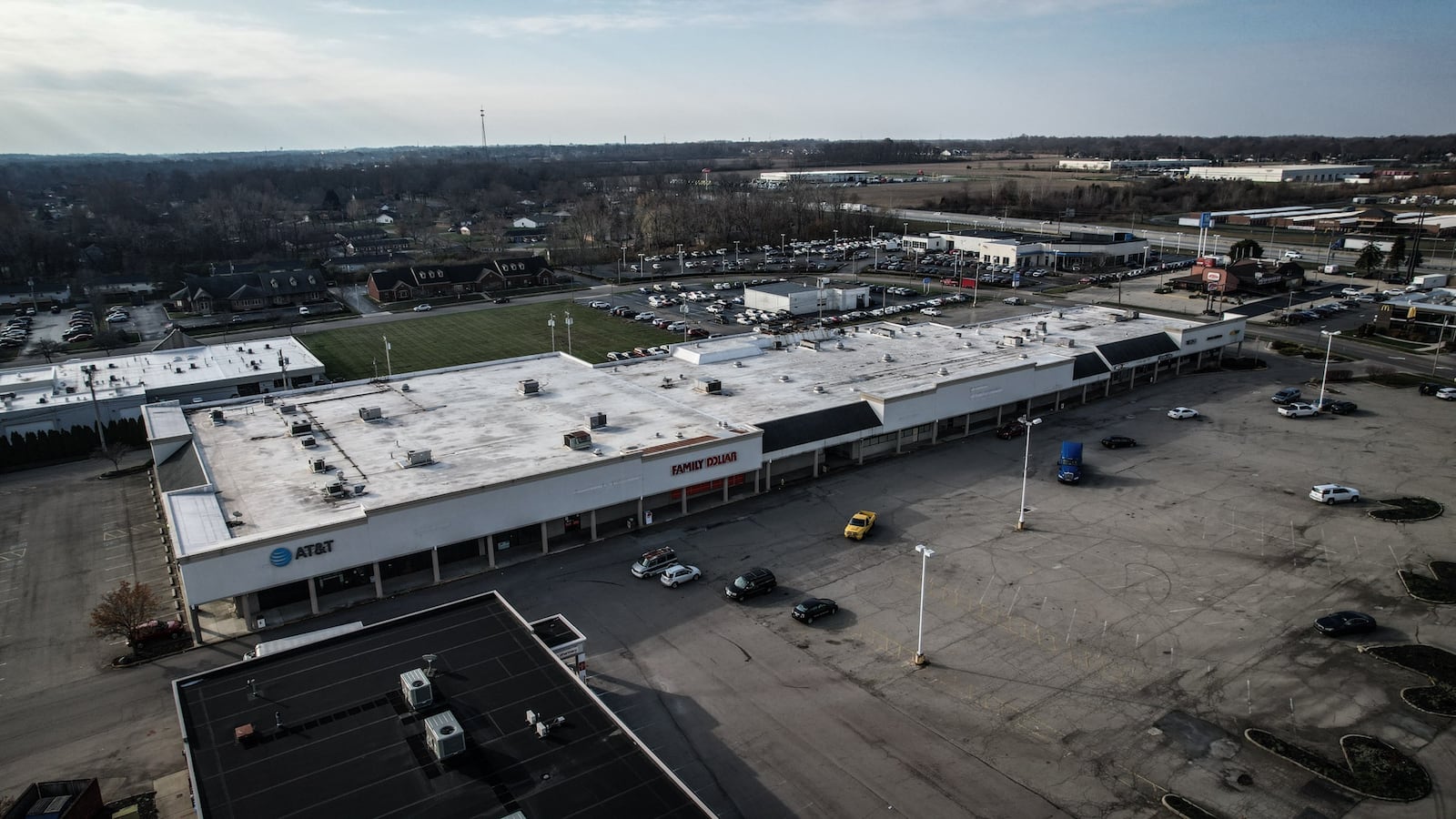 Tipp City's city government agreed Dec. 2, 2024 to purchase the partially vacant Tipp Plaza shopping center on West Main St. for almost $7 million. Jim Noelker /Staff